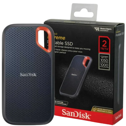 هارد خارجي SSD نوع سانديسك حجم 2 تيرابايت سرعة نقل 1050MB/s