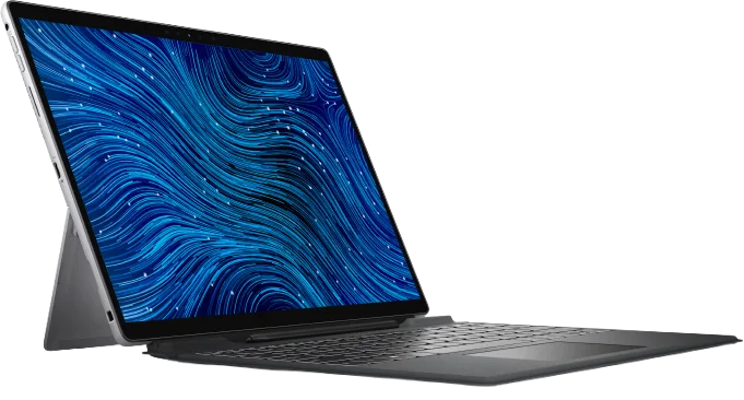 لابتوب Dell Latitude 7320 2-in-1 Detachable مقاس 13 بوصة بشاشة لمس، معالج Intel Core i5-1140G7 بسرعة 1.1GHz، رام 8GB، SSD سعة 256GB، بنظام Windows 11، مع لوحة مفاتيح وقلم.