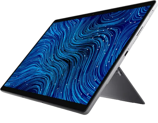 لابتوب Dell Latitude 7320 2-in-1 Detachable مقاس 13 بوصة بشاشة لمس، معالج Intel Core i5-1140G7 بسرعة 1.1GHz، رام 8GB، SSD سعة 256GB، بنظام Windows 11، مع لوحة مفاتيح وقلم.