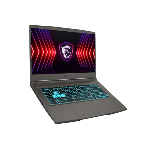 لابتوب MSI Thin A15 B7VE-652XAE، معالج AMD Ryzen 7 7735HS، ذاكرة RAM بسعة 16GB، قرص SSD NVMe بسعة 512GB، كرت شاشة NVIDIA GeForce RTX 4050 بسعة 6GB، شاشة 15.6 بوصة FHD IPS بمعدل تحديث 144Hz، اللون كوزموس جراي.