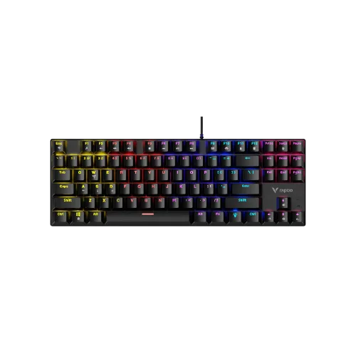 كيبورد كيمنك ميكانيكي سلكي رابو موديل GK500-87 اضائة RGB لون اسود