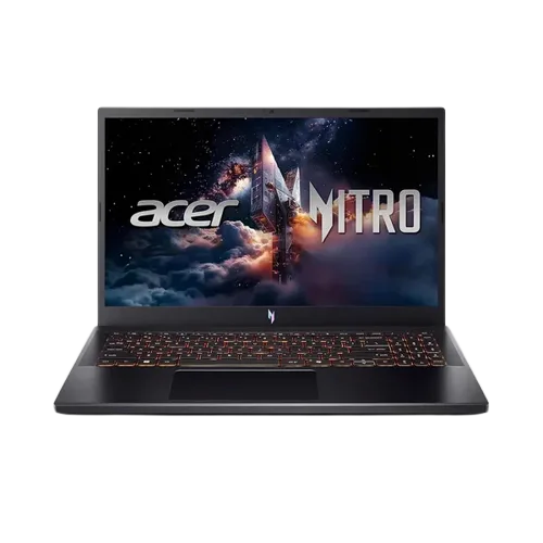لابتوب Acer Nitro V 15 ANV15-52-9161، مزود بمعالج Intel Core i9-13900H، وذاكرة 16 جيجابايت RAM، وتخزين 1تيرا بايت SSD، وكرت شاشة NVIDIA GeForce RTX 5060 بسعة 8 جيجابايت، وشاشة 15.6 بوصة FHD بمعدل تحديث 165 هرتز، ويعمل بنظام Windows 11 Pro.