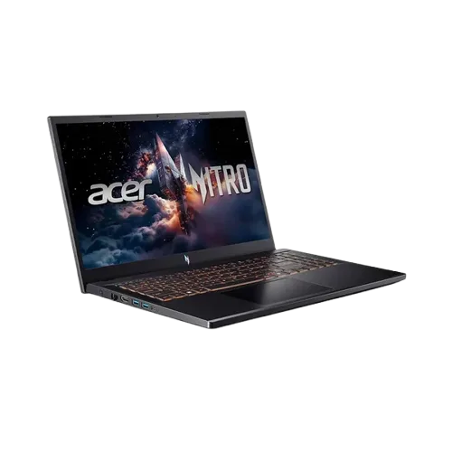 لابتوب Acer Nitro V 15 ANV15-52-9161، مزود بمعالج Intel Core i9-13900H، وذاكرة 16 جيجابايت RAM، وتخزين 1تيرا بايت SSD، وكرت شاشة NVIDIA GeForce RTX 5060 بسعة 8 جيجابايت، وشاشة 15.6 بوصة FHD بمعدل تحديث 165 هرتز، ويعمل بنظام Windows 11 Pro.