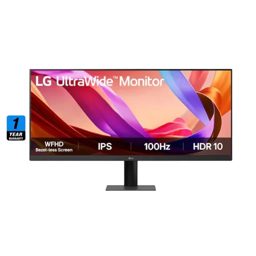 شاشة LG UltraWide 29U511A مقاس 29 بوصة، بدقة FHD UltraWide ‏(2560×1080)،  IPS، معدل تحديث 100 هرتز، زمن استجابة 5 مللي ثانية، بتصميم مسطح.