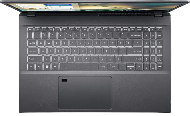 لابتوب Acer Aspire 5 A515-57 بشاشة 15.6 بوصة، معالج Intel Core i7-1255U بسرعة تصل إلى 4.7GHz، ذاكرة 16GB RAM، وحدة تخزين SSD سعة 256GB.